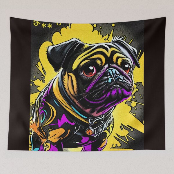 Item preview, Pug Graffiti Art 7 designed and sold by RedBluffTraders.