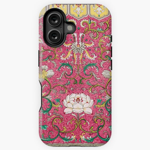 Vintage Pink and Yellow Chinoiserie Pattern iPhone Tough Case