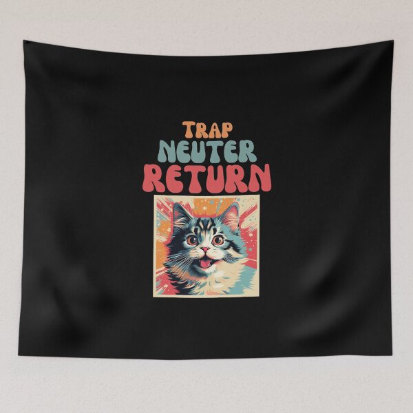 Item preview, Groovy Trap Neuter Return Cat Design - Supporting Feral Cats' Welfare designed and sold by KittyStampedeCo.