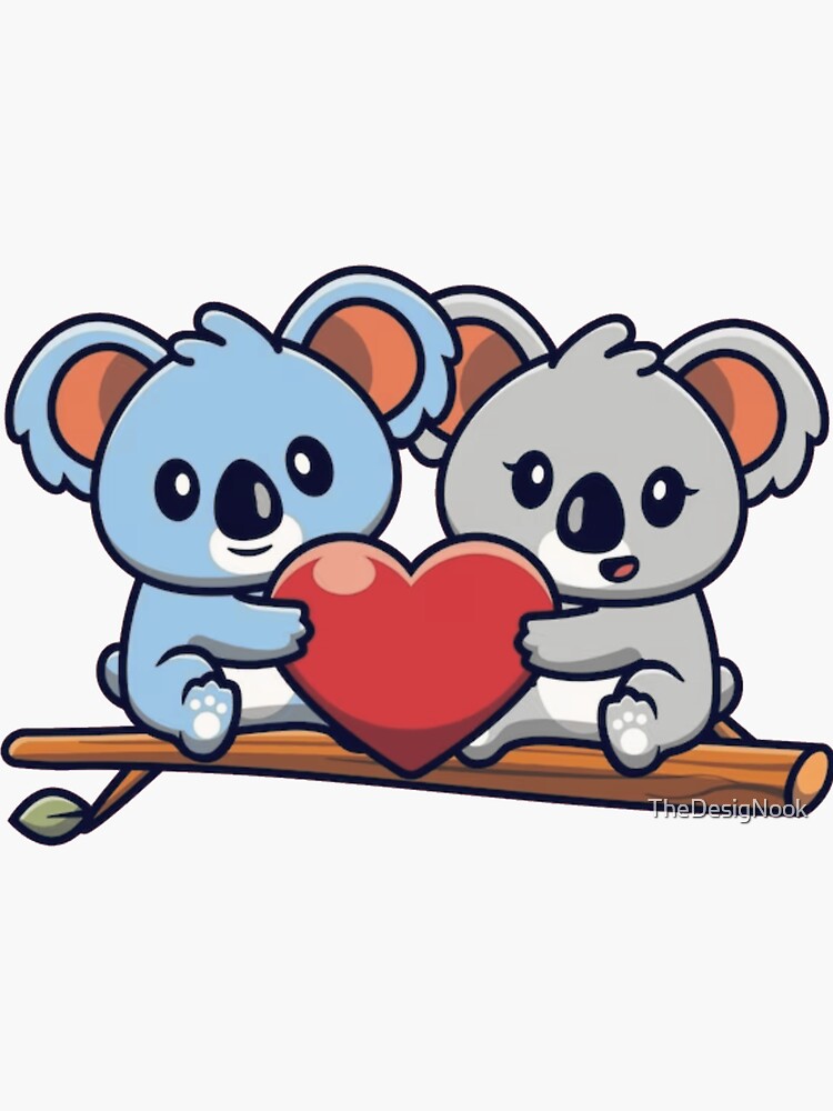 Koala Girl Australian Animal Heart' Sticker