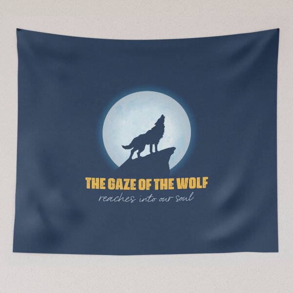Item preview, The gaze of the wolf reaches into our soul, a great present for wolf quote lovers and wildlife designed and sold by abdelhak2005.