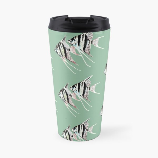 Pterophyllum altum Altum Angel fish, aquarel by Artemie Travel Mug