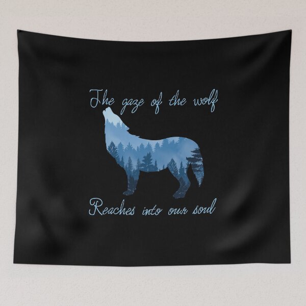 Item preview, The gaze of the wolf reaches into our soul, a great present for wolf quote lovers and wildlife designed and sold by abdelhak2005.