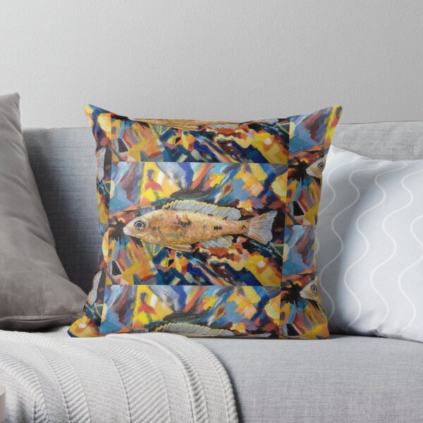 African Cichlid, Moo Throw Pillow