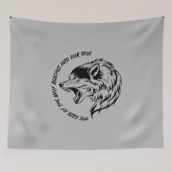 Item preview, The gaze of the wolf reaches into our soul, a great present for wolf quote lovers and wildlife designed and sold by abdelhak2005.