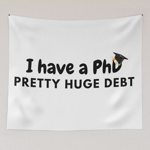 Item preview, I have a PhD, pretty huge debt, PhD designed and sold by NoetherSym.