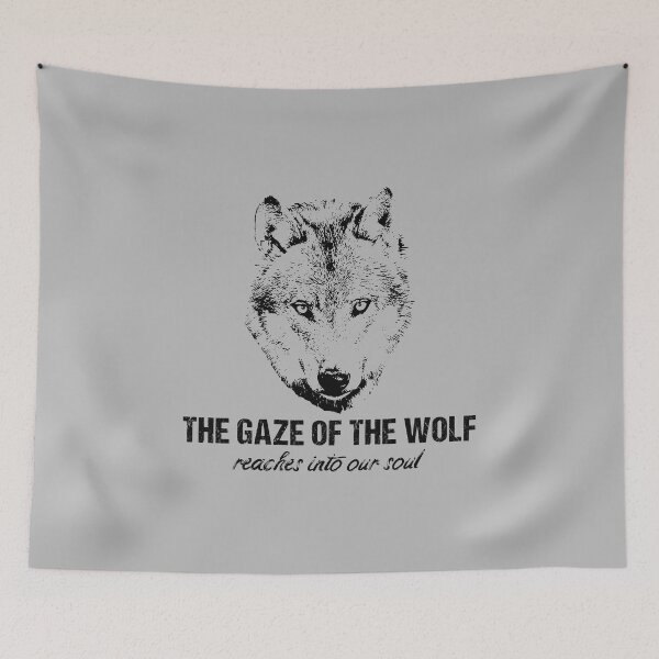 Item preview, The gaze of the wolf reaches into our soul, a great present for wolf quote lovers and wildlife designed and sold by abdelhak2005.