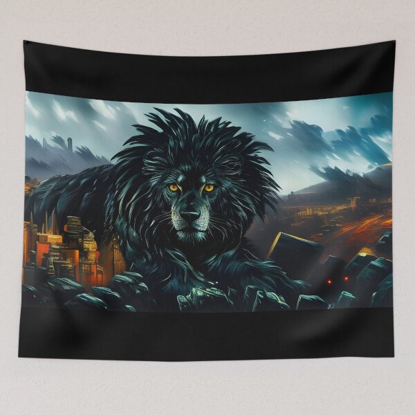 Item preview, Giant Black Lion, Ai Generated Art  designed and sold by ACC .