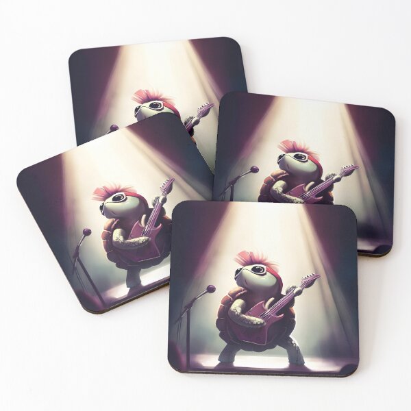 Item preview, Cute rockstar turtle on stage designed and sold by LimpingUnicorn.