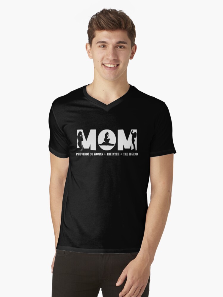 Thumbnail 1 of 3, V-Neck T-Shirt, Christian Proverbs 21 Myth Legend Gift designed and sold by TCCPublishing.