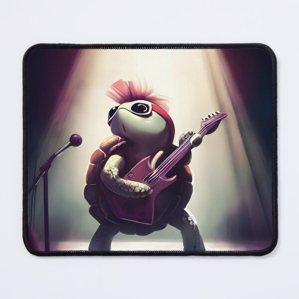 Item preview, Cute rockstar turtle on stage designed and sold by LimpingUnicorn.