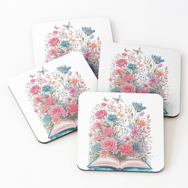 Artikelvorschau, Aquarell offenes Buch, Buchliebhaber-Blumengeschenk entworfen und verkauft von STDesign⭐⭐⭐⭐⭐.
