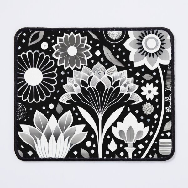 Item preview, Flower Pattern in Black and White designed and sold by UllaSformat.