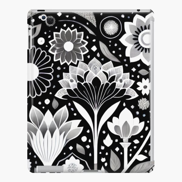 Flower Pattern in Black and White iPad Snap Case