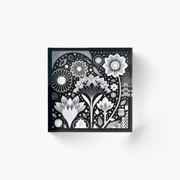 Item preview, Patrón de flores en blanco y negro designed and sold by UllaSformat.