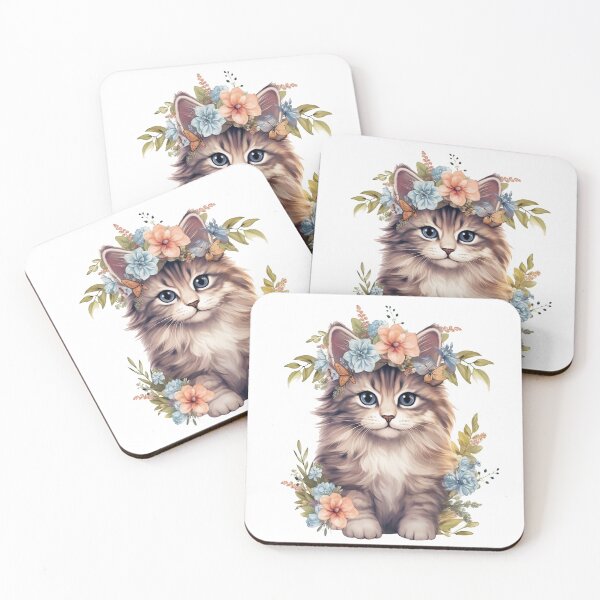 Item preview, Kitten Cutie Flower Design | PNG Sublimation designed and sold by JhazAineArtShop.