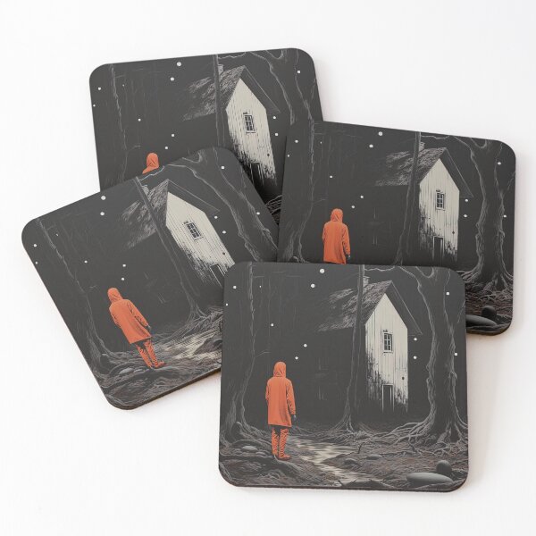 Item preview, Mysterious man stands in front of a house in a dark forest designed and sold by Rob-Son.