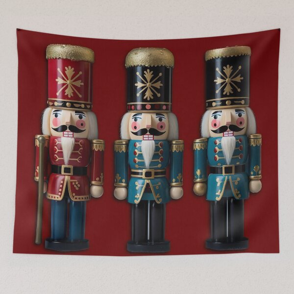 Item preview, Christmas nutcrackers red and blue and black designed and sold by Inktown.