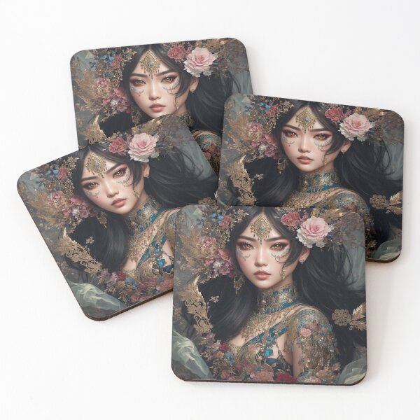 Item preview, Fierce Ambition: Asian Model Embraced by Whimsical Florals designed and sold by Kumahimeco.