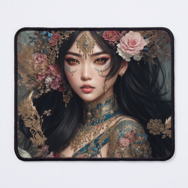 Item preview, Fierce Ambition: Asian Model Embraced by Whimsical Florals designed and sold by Kumahimeco.