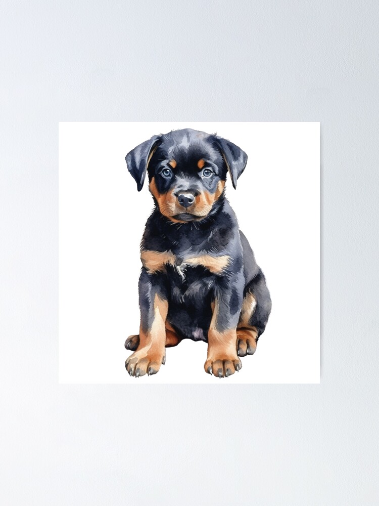 Rottweiler Dog Puppy Breed Watercolor