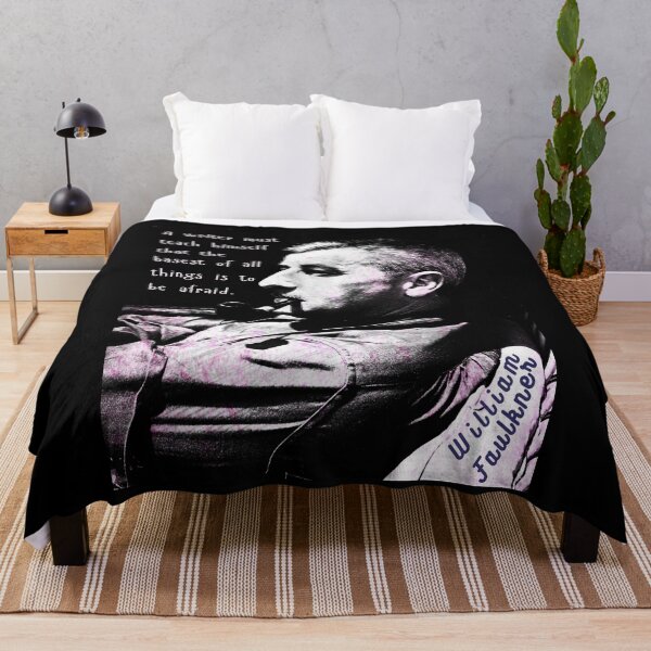 Item preview, William Faulkner portrait and quote: A writer must teach himself that the basest of all things is to be afraid. designed and sold by artbleed.