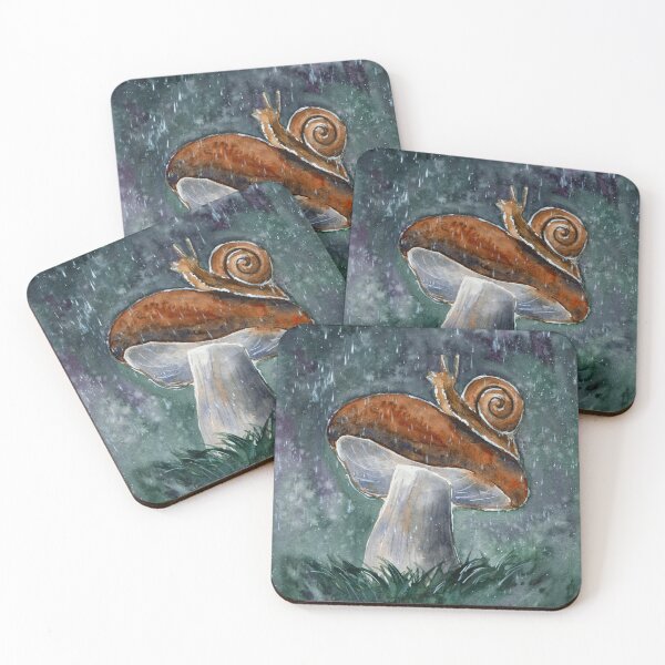 Item preview, Snail on a Mushroom - Watercolor Painting designed and sold by Pattokarts.