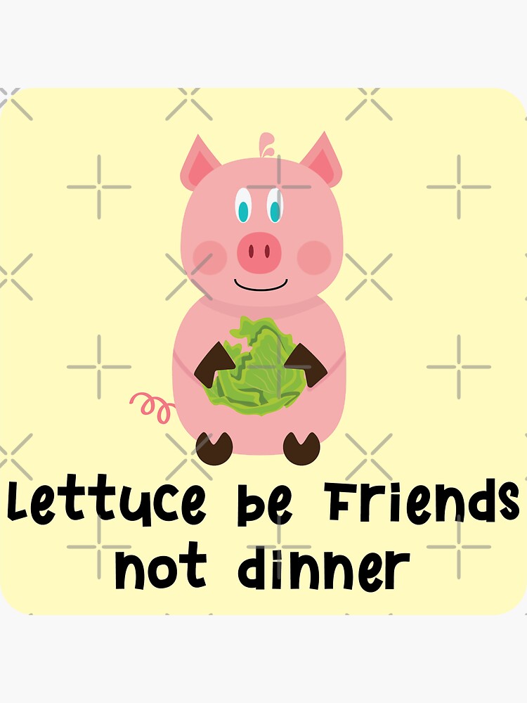 Thumbnail 3 of 3, Sticker, PIG Lettuce be friends designed and sold by MADDesigns12.