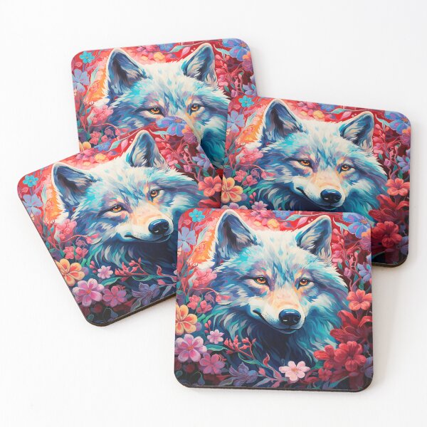 Item preview, Colorful Flower Wolf #4 | Floral Wolfs designed and sold by Epic Craftroom.