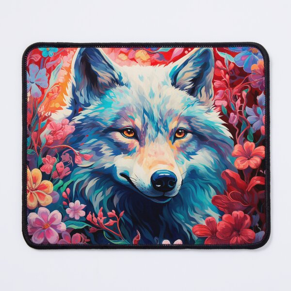 Item preview, Colorful Flower Wolf #4 | Floral Wolfs designed and sold by Epic Craftroom.