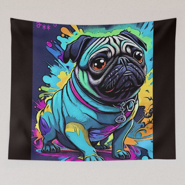 Item preview, Pug Graffiti Art 9 designed and sold by RedBluffTraders.