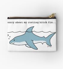 sorry about my resting bitch fin Zipper Pouch