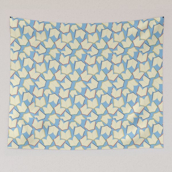 Item preview, Libros abiertos que caen en azul claro designed and sold by MakerOfPaper.
