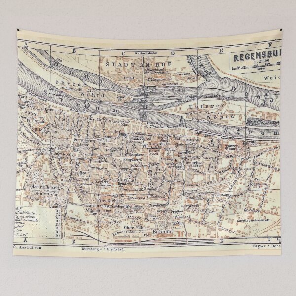 Item preview, Vintage Map of Regensburg Germany (1910) designed and sold by BravuraMedia.