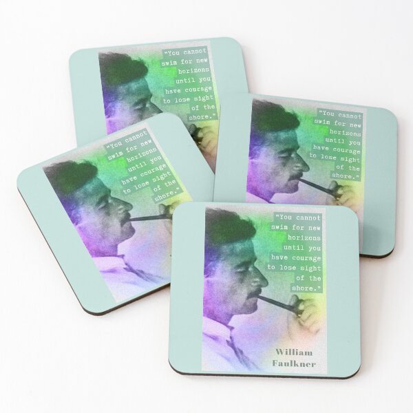 Item preview, William Faulkner portrait and quote: You cannot swim for new horizons... designed and sold by artbleed.