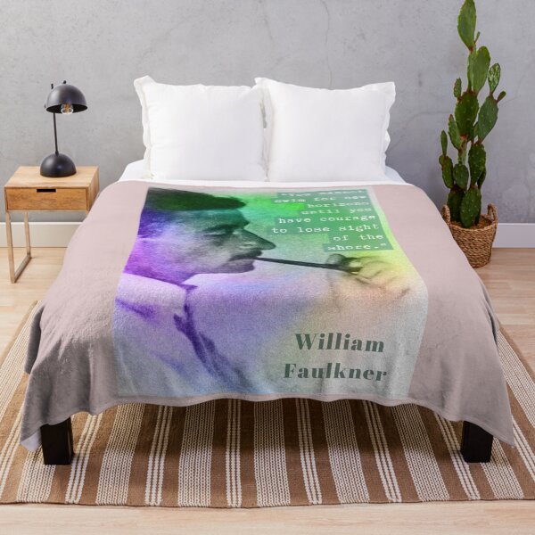 Item preview, William Faulkner portrait and quote: You cannot swim for new horizons... designed and sold by artbleed.
