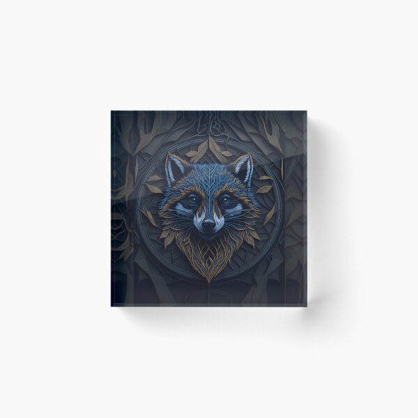 Item preview, Raccoon Face Stained Glass designed and sold by Tremerion.