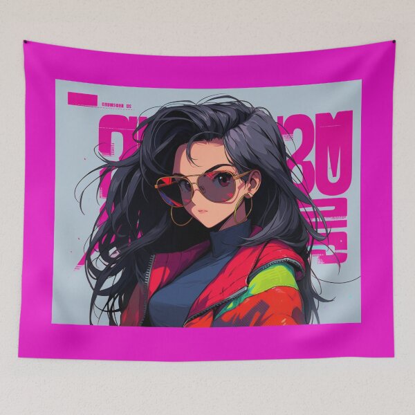 Item preview, 90s Anime Girl: Vixen Valentina - Embrace the Allure of a Retro Femme Fatale! designed and sold by RIAiCreations.