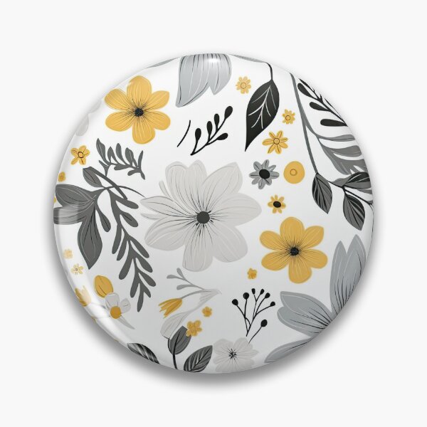 Item preview, Yellow and Grey Floral designed and sold by BeagleDesigns.