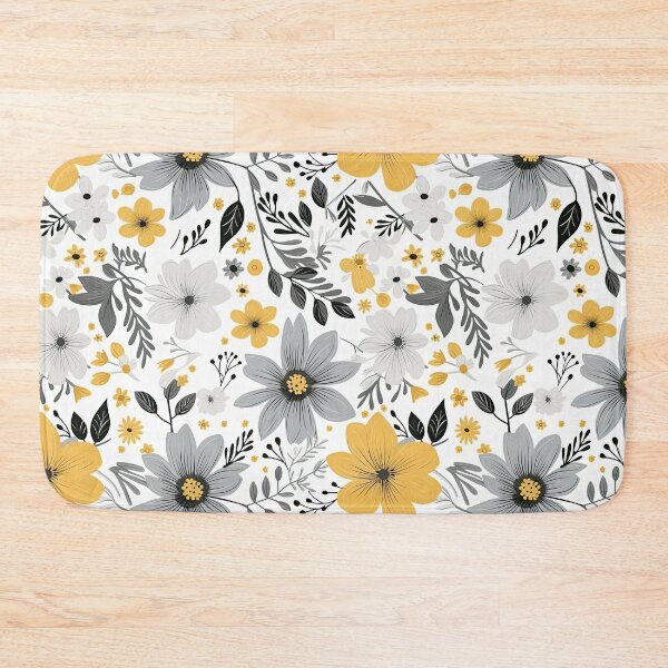 Item preview, Yellow and Grey Floral designed and sold by BeagleDesigns.