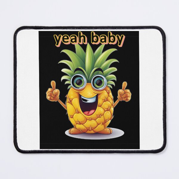 Item preview, Copy of Pineapple, yeah baby By Jonathan P. and AI black background designed and sold by JonathanP514.