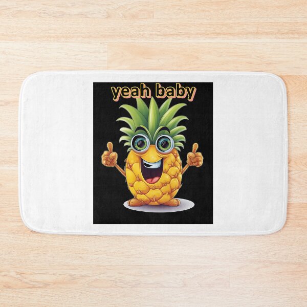 Item preview, Copy of Pineapple, yeah baby By Jonathan P. and AI black background designed and sold by JonathanP514.