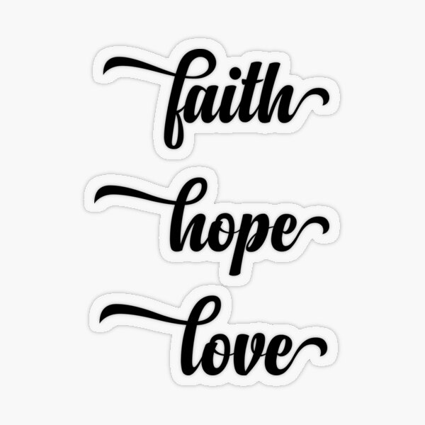 Faith, Hope, Love with Cross, Anchor & Heart Sticker for Sale by art3mis25