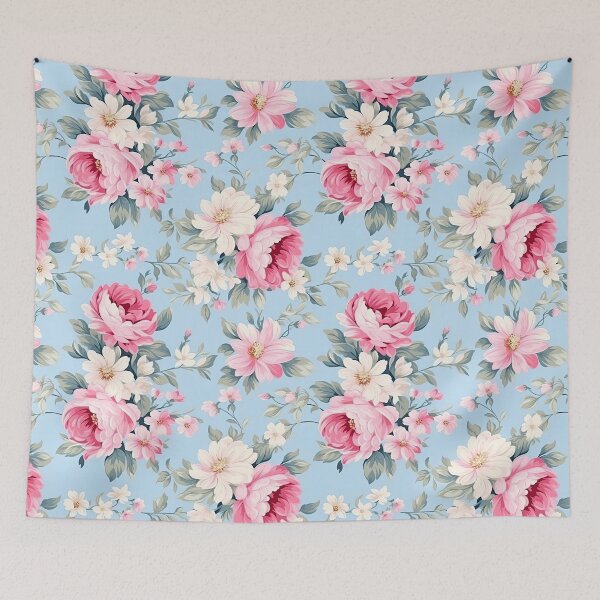 Item preview, Pink and Blue Floral designed and sold by BeagleDesigns.