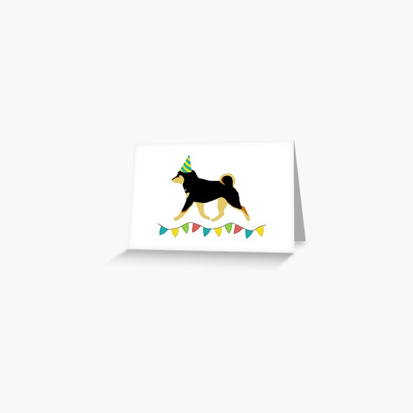 Shiba Inu (Black and Tan) Birthday Card Greeting Card