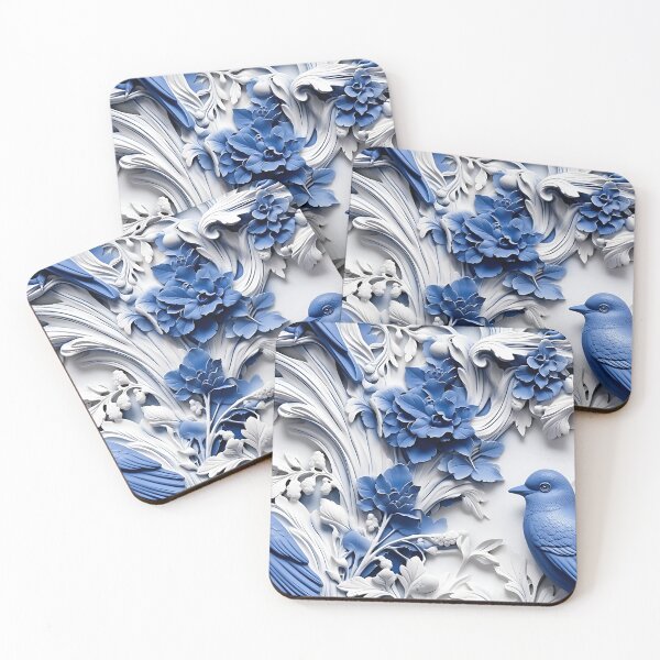 Item preview, Flight of Elegance 2 - Blue Bird Soaring over a Floral Arrangement 3D designed and sold by vadimcarazan.