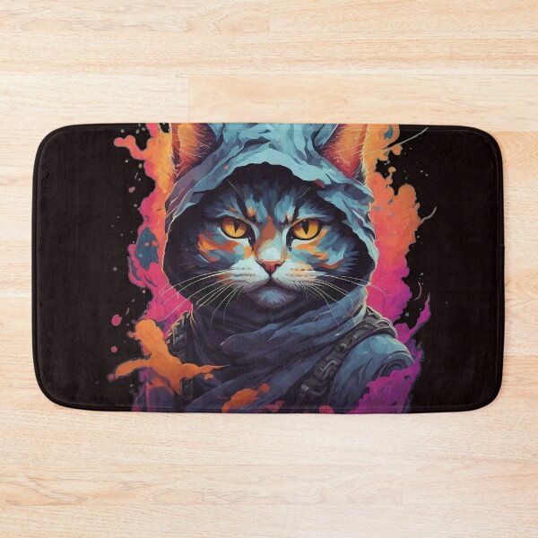 Item preview, Fiery Feline Warrior: Detailed Ninja Cat designed and sold by zoughlal.