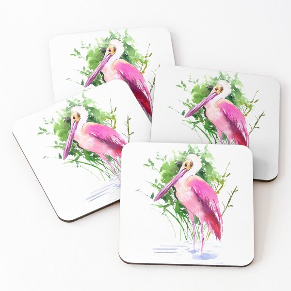 Item preview, Roseate Spoonbill Watercolor Art designed and sold by surenart.