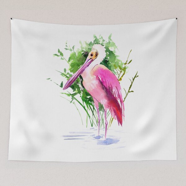 Item preview, Roseate Spoonbill Watercolor Art designed and sold by surenart.