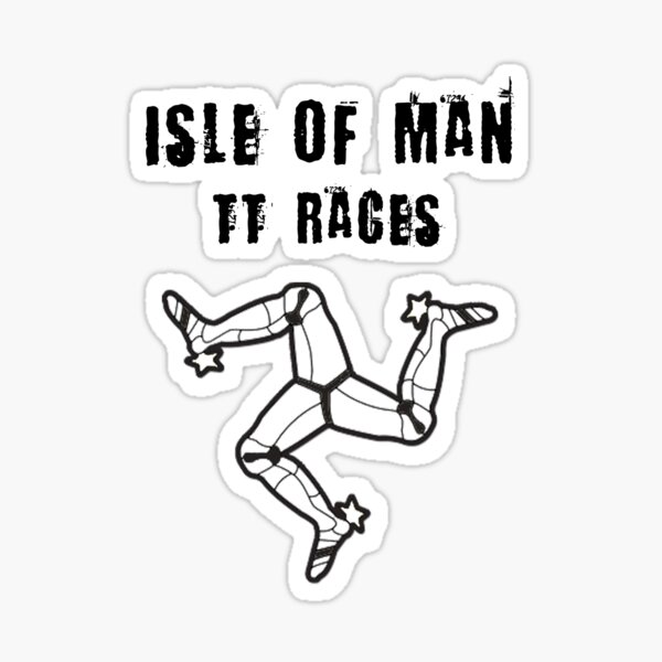 Isle Of Man TT Races 3 Legs Of Man Flag Vintage Retro Celtic Manx Racing Graphic Sticker